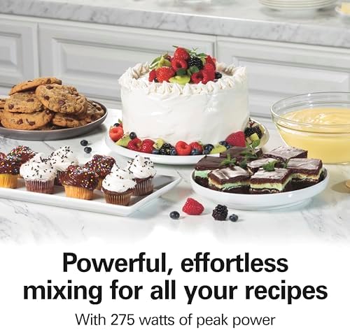 Hamilton Beach 6-Speed Electric Hand Mixer with Whisk, Dough Hooks and Easy Clean Beaters, Powerful 275 Watt Motor, Snap-On Storage Case, Black - Image 6