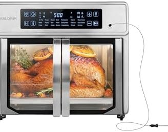 Kalorik Air Fryer Oven MAXX Advance Series 26-Quart with Digital Controls Easy-View Door and 21 Smart Cooking Presets, Includes Cooking Accessories with XXL Air Fry Basket, 1700-Watts, Stainless Steel