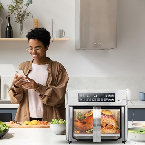 Kalorik Air Fryer Oven MAXX Advance Series 26-Quart with Digital Controls Easy-View Door and 21 Smart Cooking Presets, Includes Cooking Accessories with XXL Air Fry Basket, 1700-Watts, Stainless Steel - Image 2