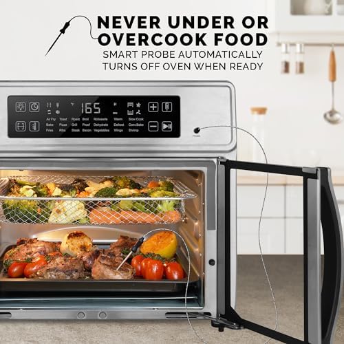 Kalorik Air Fryer Oven MAXX Advance Series 26-Quart with Digital Controls Easy-View Door and 21 Smart Cooking Presets, Includes Cooking Accessories with XXL Air Fry Basket, 1700-Watts, Stainless Steel - Image 3