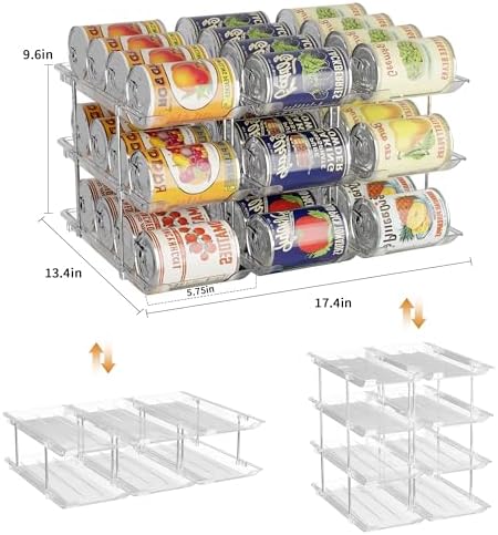 LXLXXL Can Organizer For Pantry Canned Food Goods Organizer For Cabinet Clear Automatic Rolling Can Storage Organizer Pantry Holders Rack, Holds Up to 36 Cans - Image 5